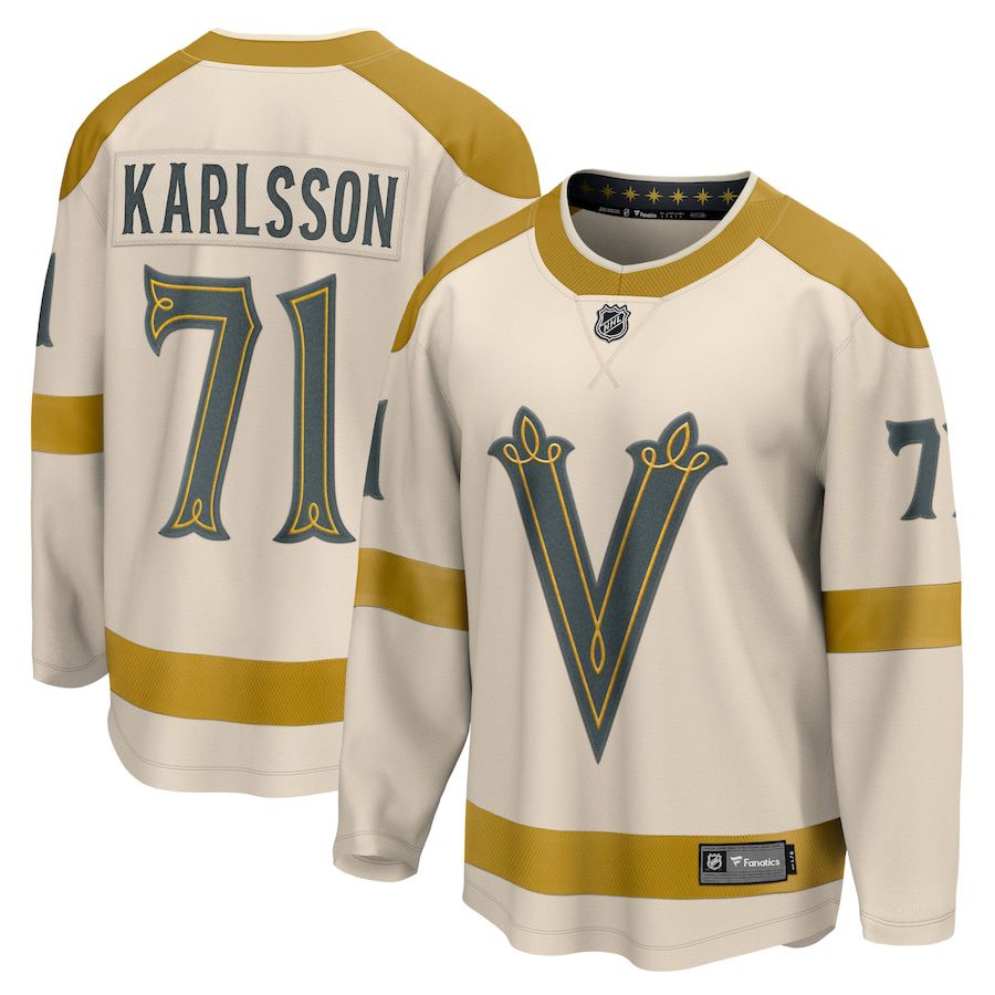 Men Vegas Golden Knights 71 William Karlsson Fanatics Branded Cream 2024 NHL Winter Classic Breakaway Player Jersey